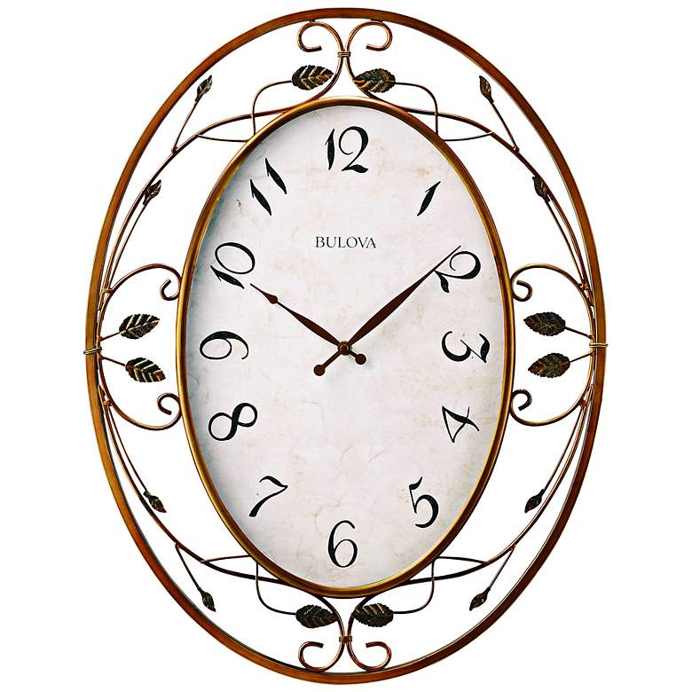Image 1 Bulova Laurel 25 inch High Metal Wall Clock