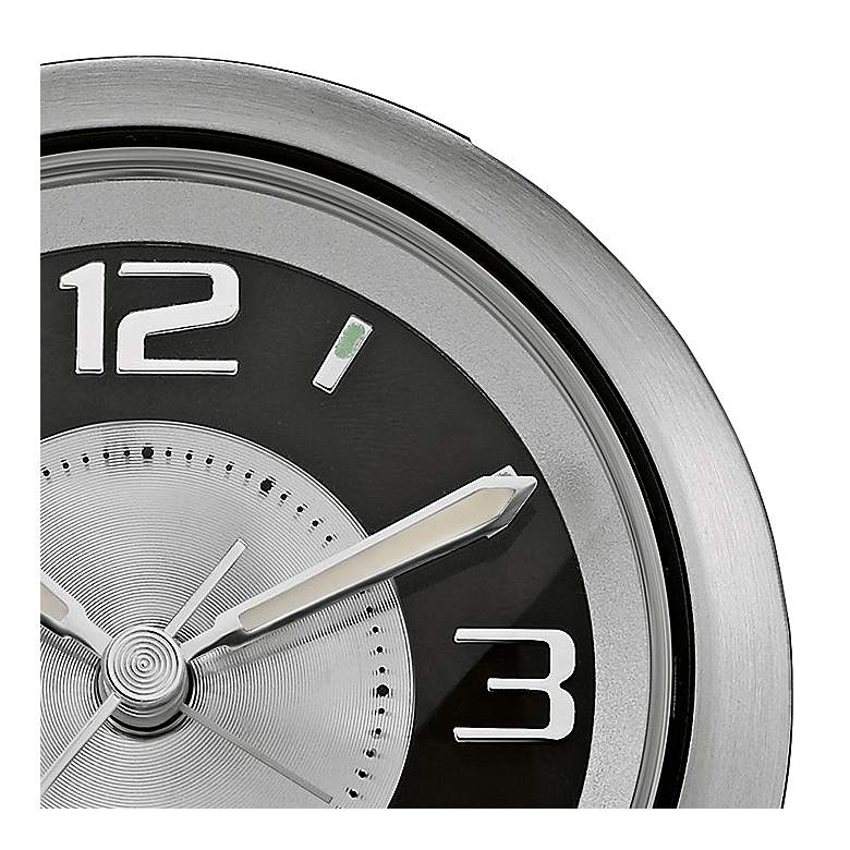Image 3 Bulova Light Night Brushed Silver 3 3/4 inchW Alarm Clock more views