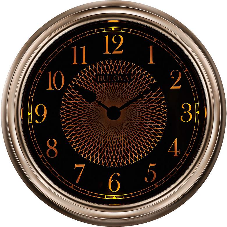 Image 2 Bulova Light Time Champagne 14" Round Wall Clock more views