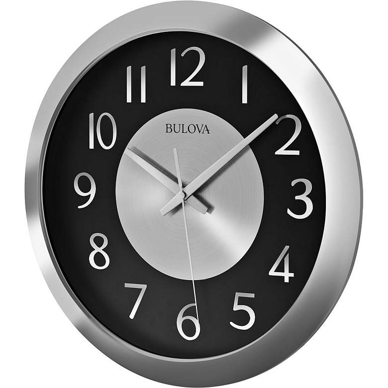 Image 1 Bulova Music Streamer Silver 16"W Bluetooth Wall Clock