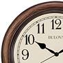 Bulova Oakbrook Dark Oak Wood 16" Round Wall Clock