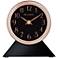 Bulova Port Jeff Copper and Ebony 7 1/4"H Metal Table Clock