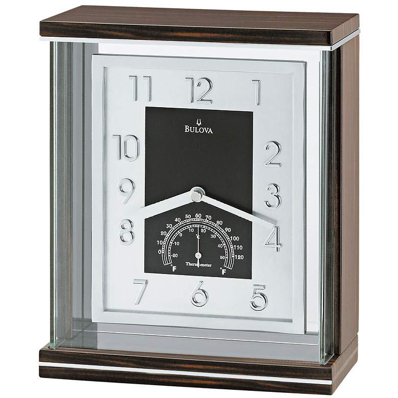 Image 1 Bulova Reverie Thermometer Table Clock