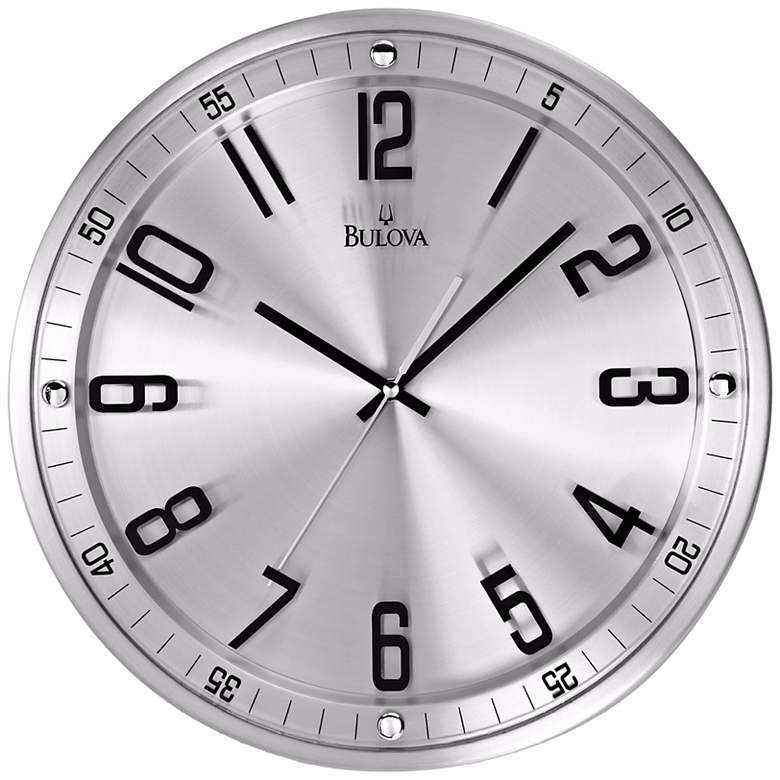 Bulova Silhouette 13 inch High Stainless Steel Wall Clock