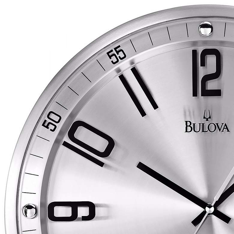 Bulova Silhouette 13 inch High Stainless Steel Wall Clock more views