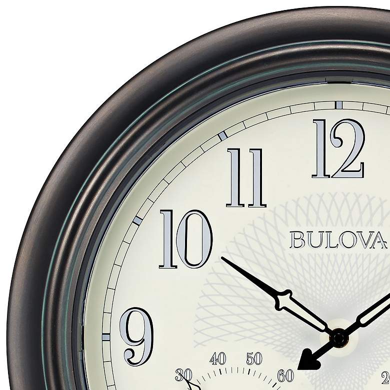 Image 3 Bulova Weather Master Oiled Bronze 18" Round Wall Clock more views