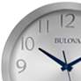 2_Bulova Winston Silver Metal 9 3/4" Round Wall Clock more views