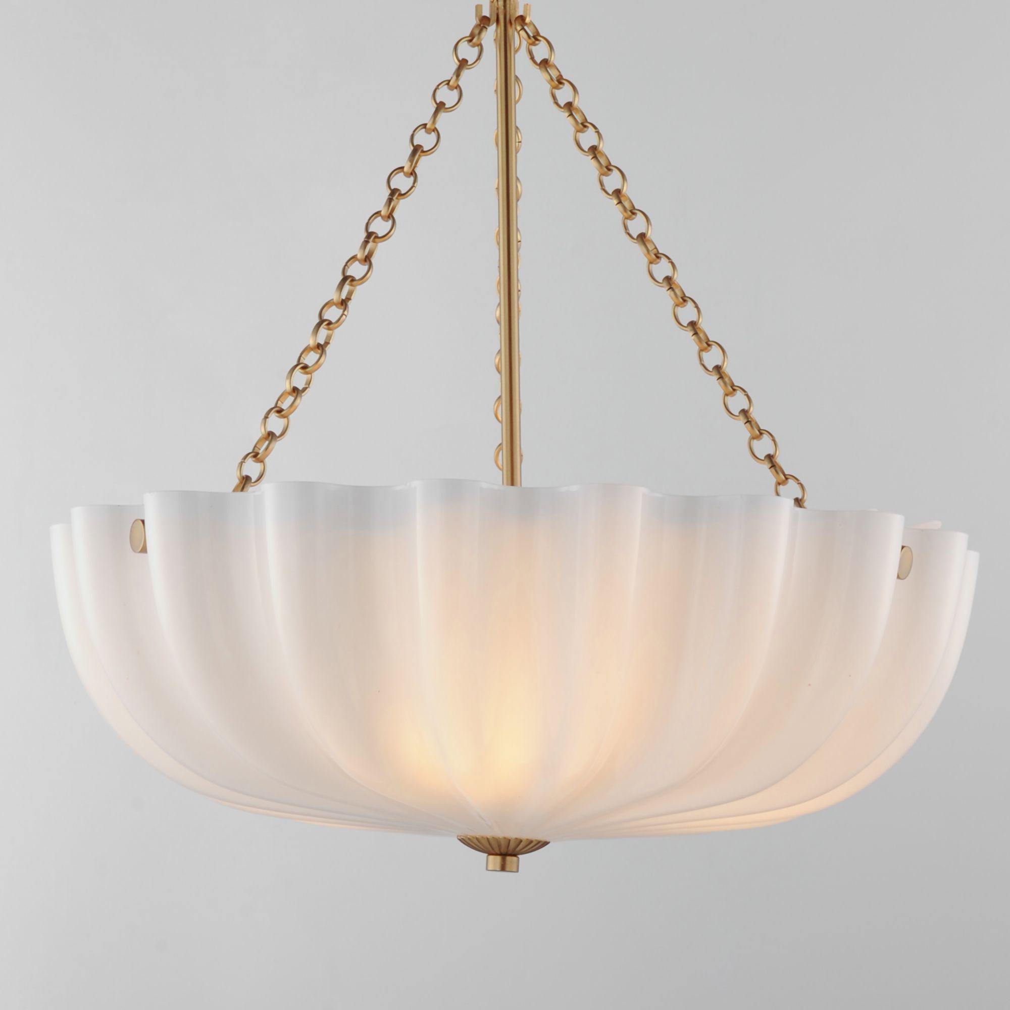 Image 2 Bundt 17.5" Pendant / Semi-Flush Convertible White/Natural Aged Brass more views