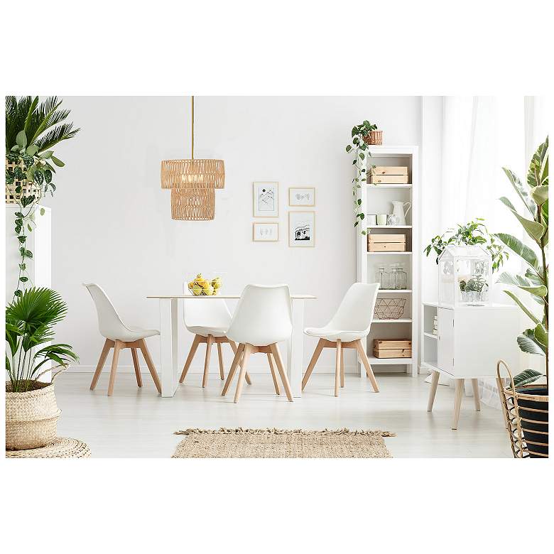 Image 2 Bungalow Heaven 16" Wide Soft Brass 4-Light Pendant more views