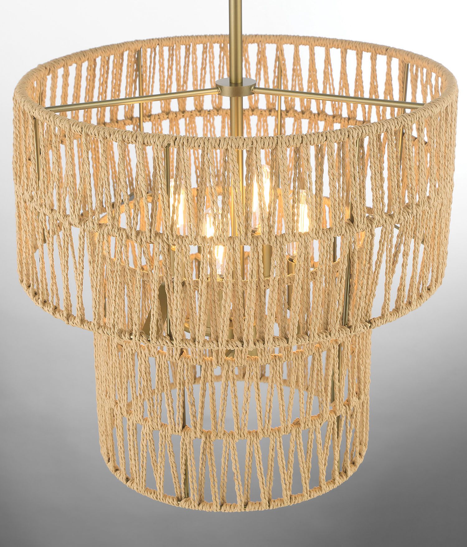 Thumbnail3 of Bungalow Heaven 16" Wide Soft Brass 4-Light Pendant more views