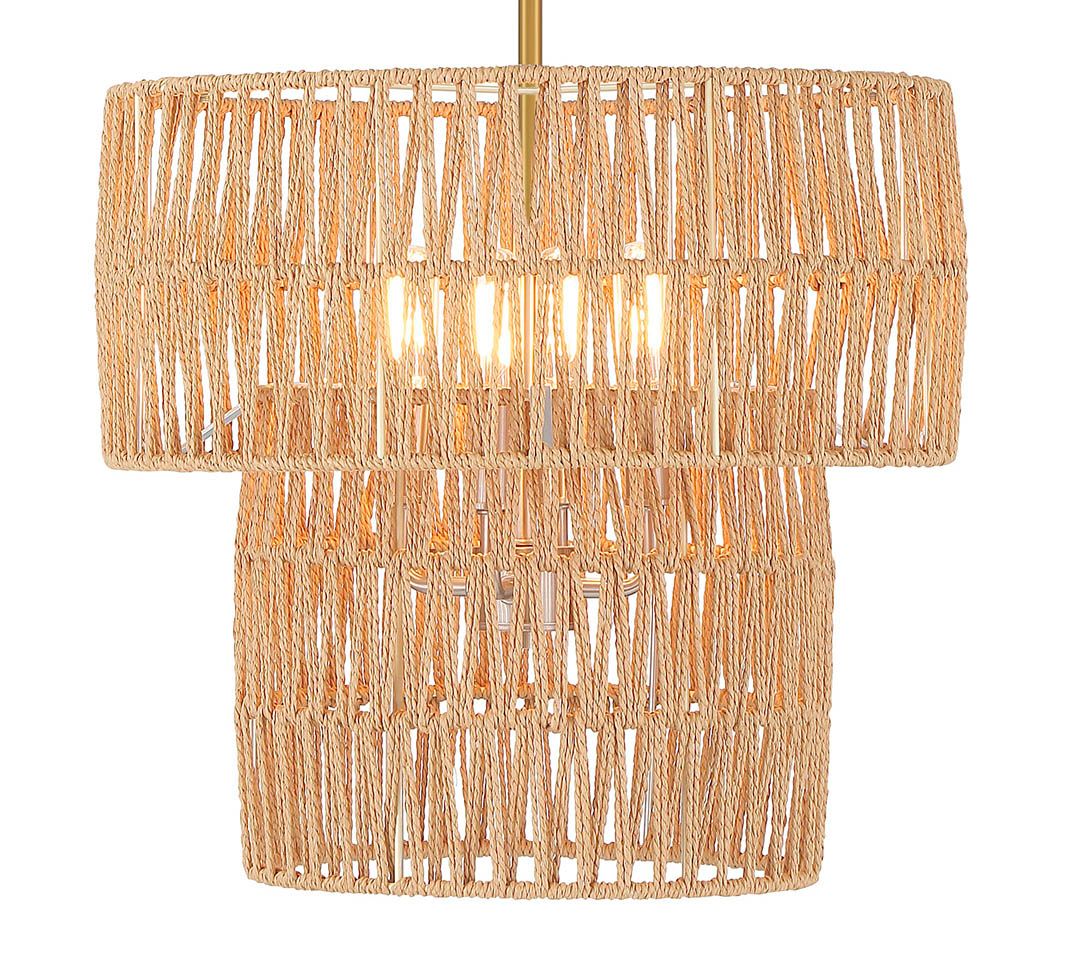 Bungalow Heaven 16" Wide Soft Brass 4-Light Pendant
