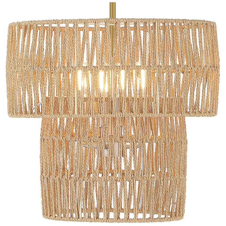 Image 6 Bungalow Heaven 16" Wide Soft Brass 4-Light Pendant more views