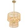 7_Bungalow Heaven 16" Wide Soft Brass 4-Light Pendant more views