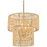 Bungalow Heaven 16" Wide Soft Brass 4-Light Pendant