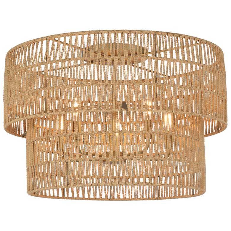 Image 1 Bungalow Heaven 26" Wide Soft Brass 5-Light Ceiling Light