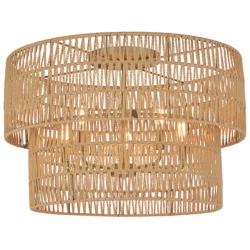 Bungalow Heaven 26" Wide Soft Brass 5-Light Ceiling Light