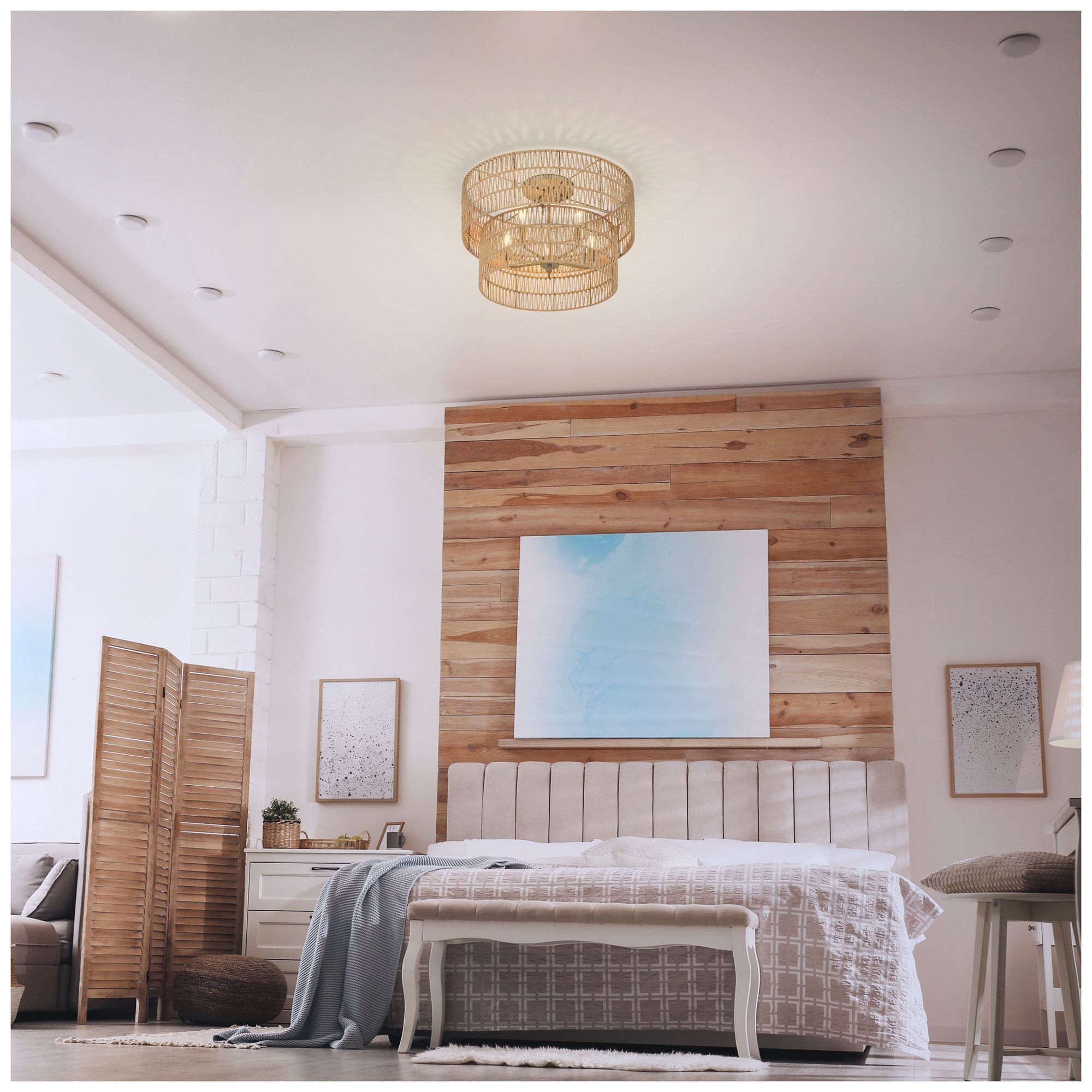 Image 3 Bungalow Heaven 26" Wide Soft Brass 5-Light Ceiling Light more views