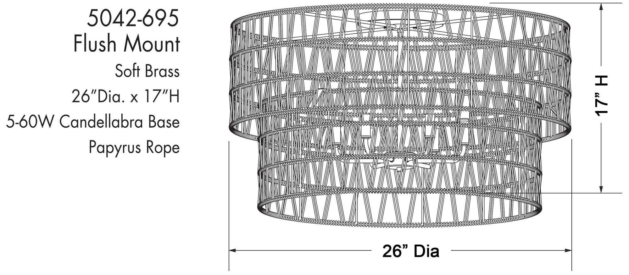 Image 4 Bungalow Heaven 26" Wide Soft Brass 5-Light Ceiling Light more views