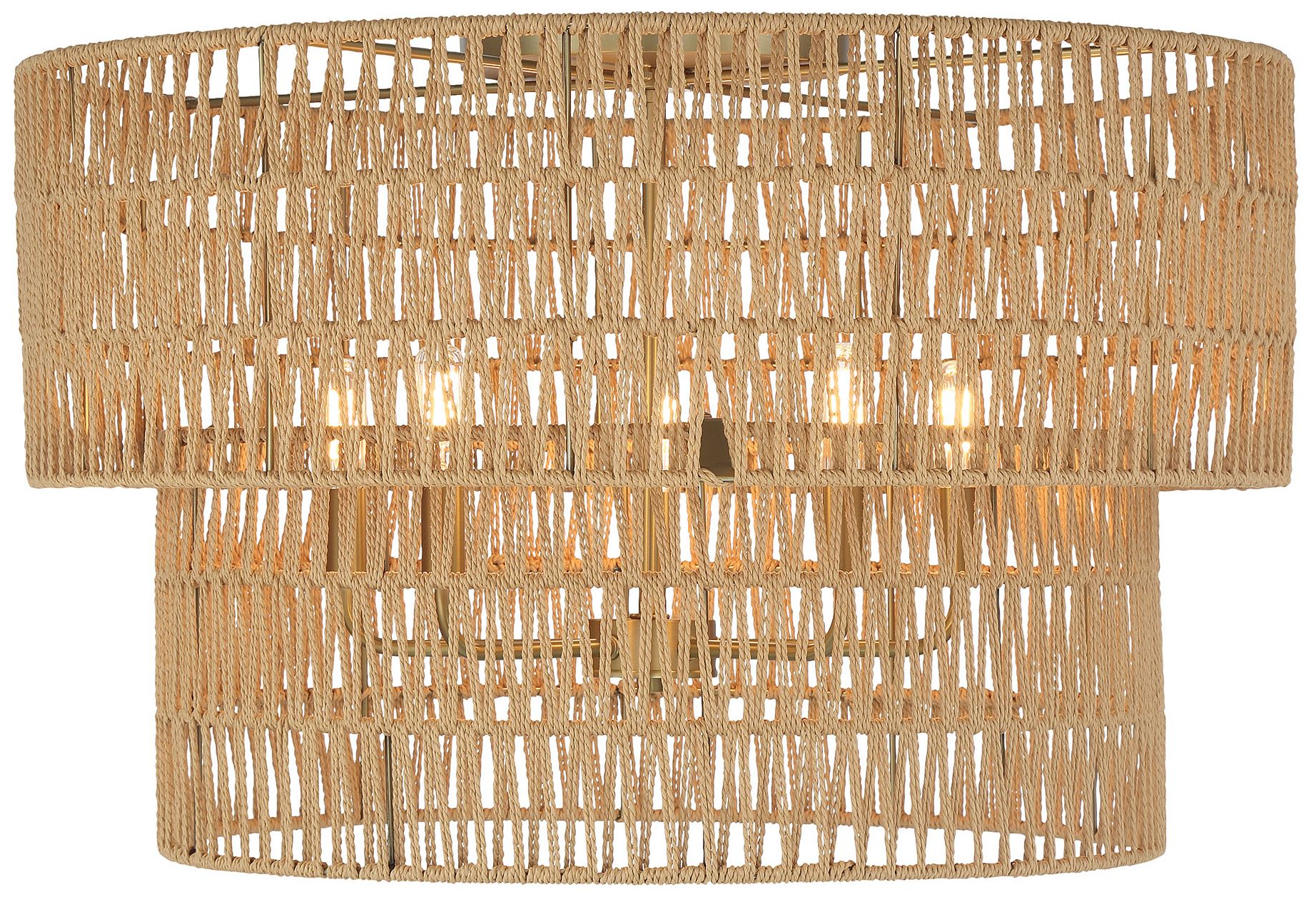 Image 5 Bungalow Heaven 26" Wide Soft Brass 5-Light Ceiling Light more views