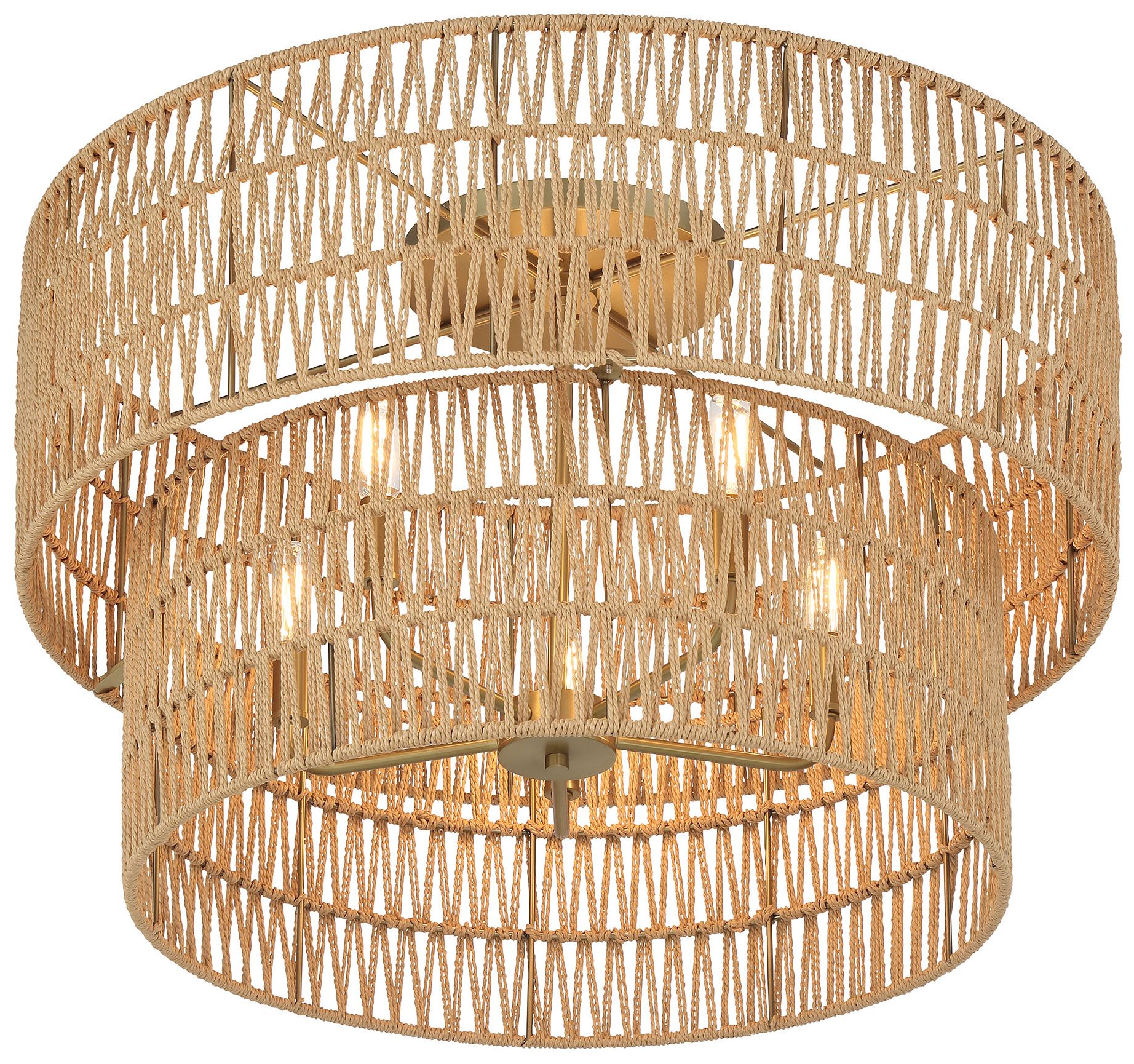 Image 7 Bungalow Heaven 26" Wide Soft Brass 5-Light Ceiling Light more views