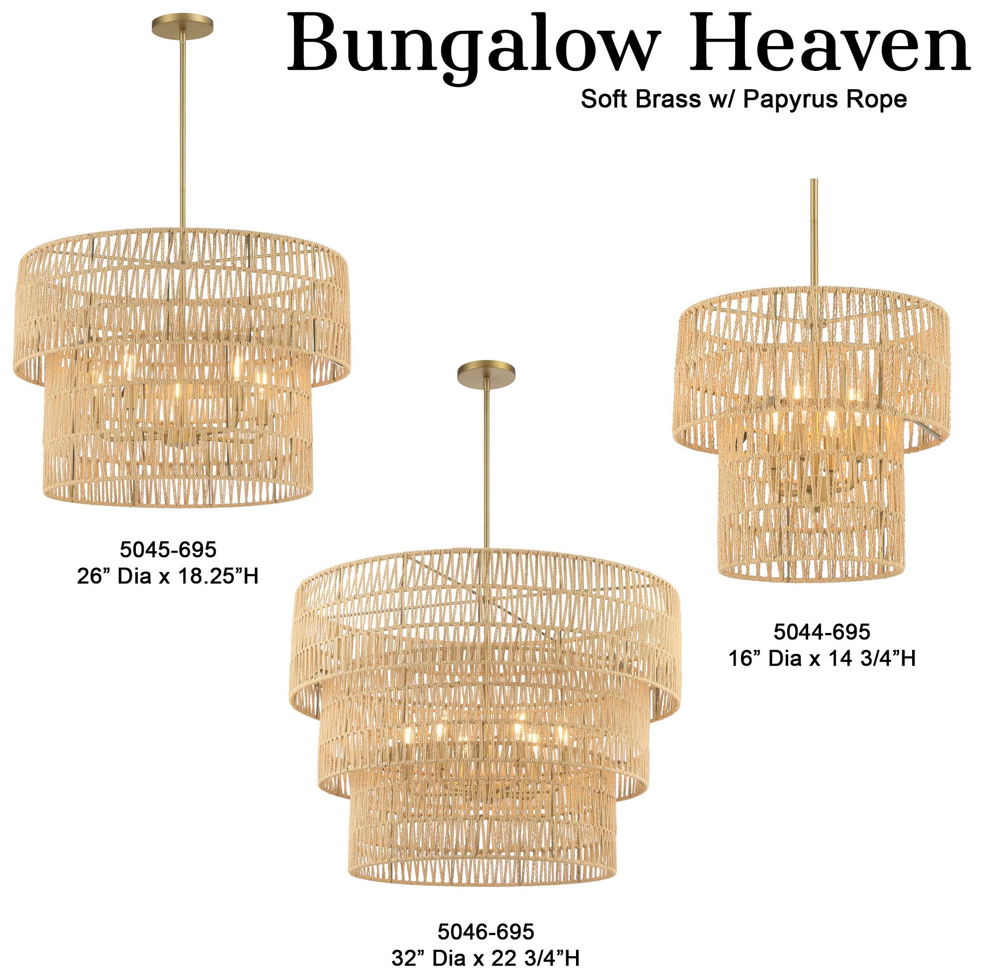 Bungalow Heaven 26" Wide Soft Brass 5-Light Ceiling Light