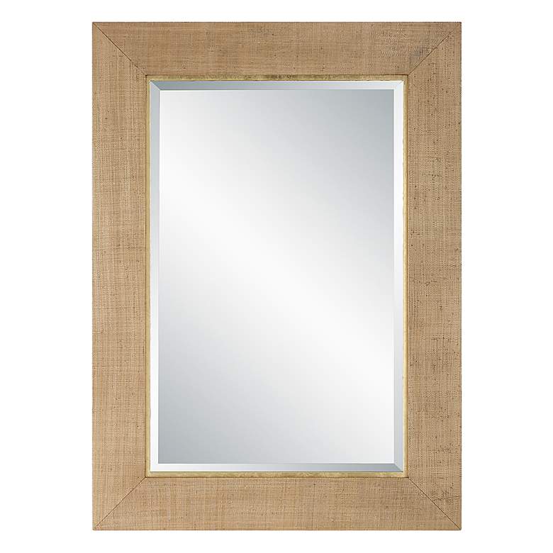 Image 2 Bungalow Natural Grass Cloth 32" x 44" Wall Mirror