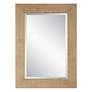 2_Bungalow Natural Grass Cloth 32" x 44" Wall Mirror