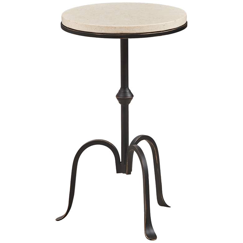Image 2 Bunker 11 3/4 inch Wide Black and Marble Round Accent Table