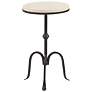 Bunker 11 3/4" Wide Black and Marble Round Accent Table