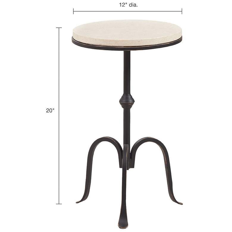 Image 6 Bunker 11 3/4" Wide Black and Marble Round Accent Table more views