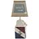 Buoy 14"H Blue and Red Accent Table Lamp with Beach Shade