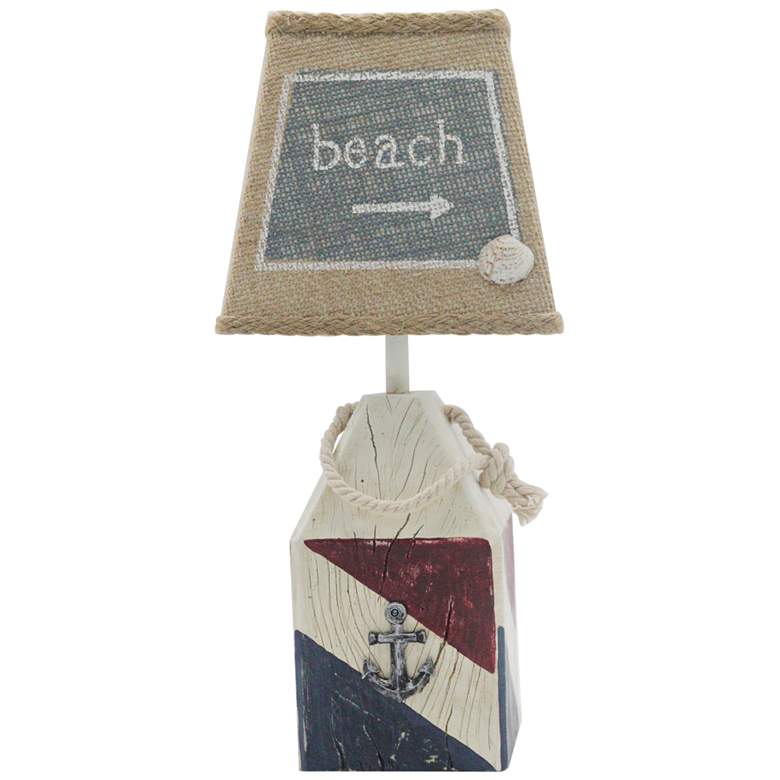 Image 1 Buoy 14 inchH Blue and Red Accent Table Lamp with Beach Shade