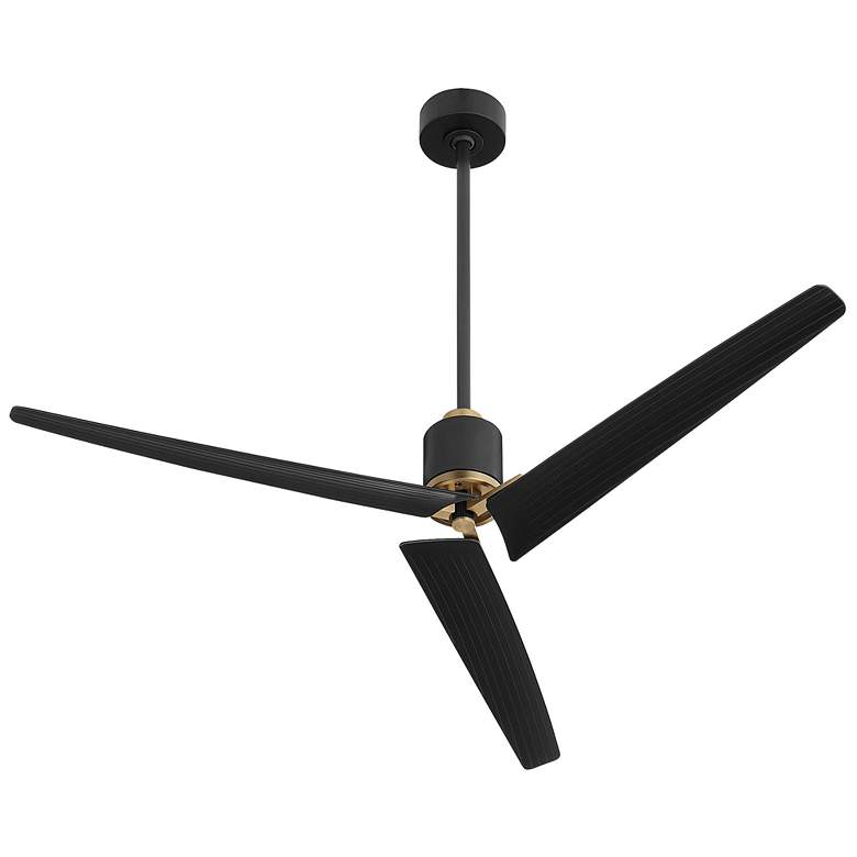 Image 1 Buran Ceiling Fan - Aged Brass - Black