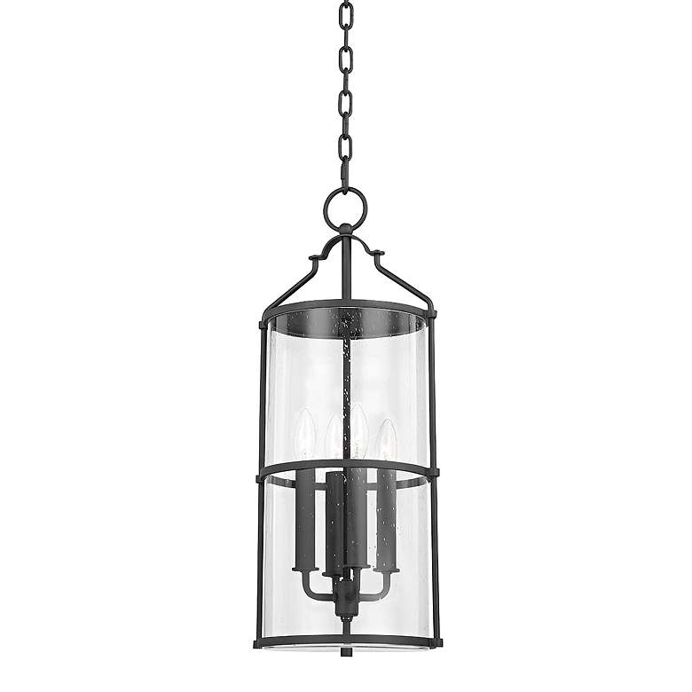 Image 1 Burbank 24 1/4 inch High Textured Black Outdoor Hanging Light