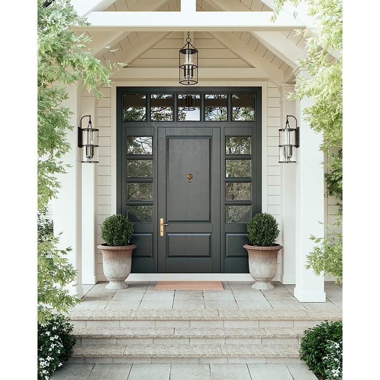 Image 2 Burbank 24 1/4" High Textured Black Outdoor Hanging Light more views