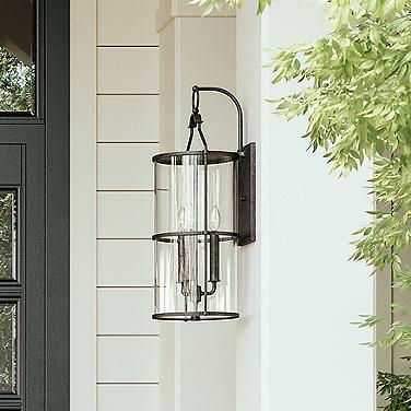 Burbank 24 3/4" High Textured Black Outdoor Wall Light