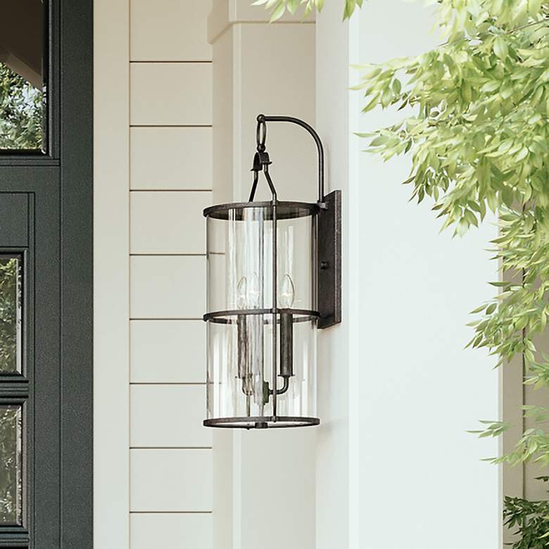 Image 2 Burbank 24 3/4" High Textured Black Outdoor Wall Light