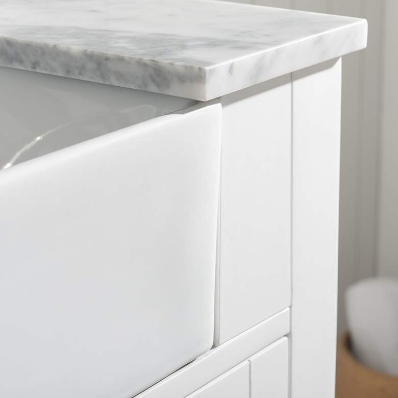 Burbank 36 inch Wide 2-Door White Marble-Top Single Vanity more views