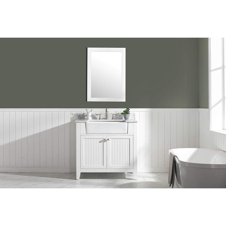 Image 7 Burbank 36 inch Wide 2-Door White Marble-Top Single Vanity more views