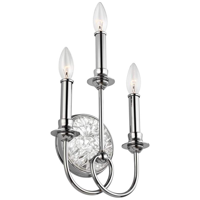 Image 1 Burdeen 13 1/2" High 3-Light Chrome Wall Sconce