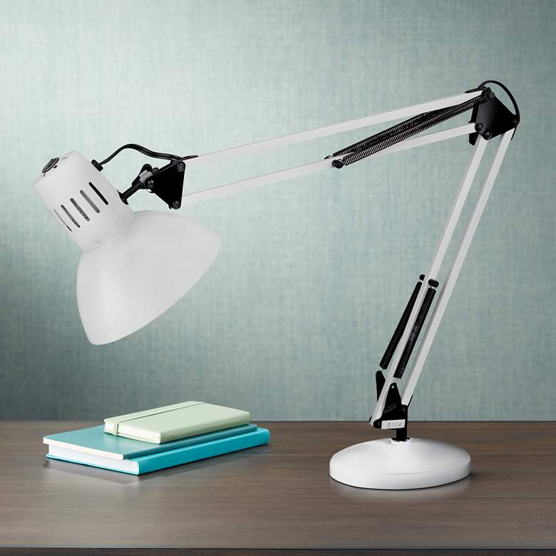 Image 1 Bureau White Adjustable LED Desk Lamp