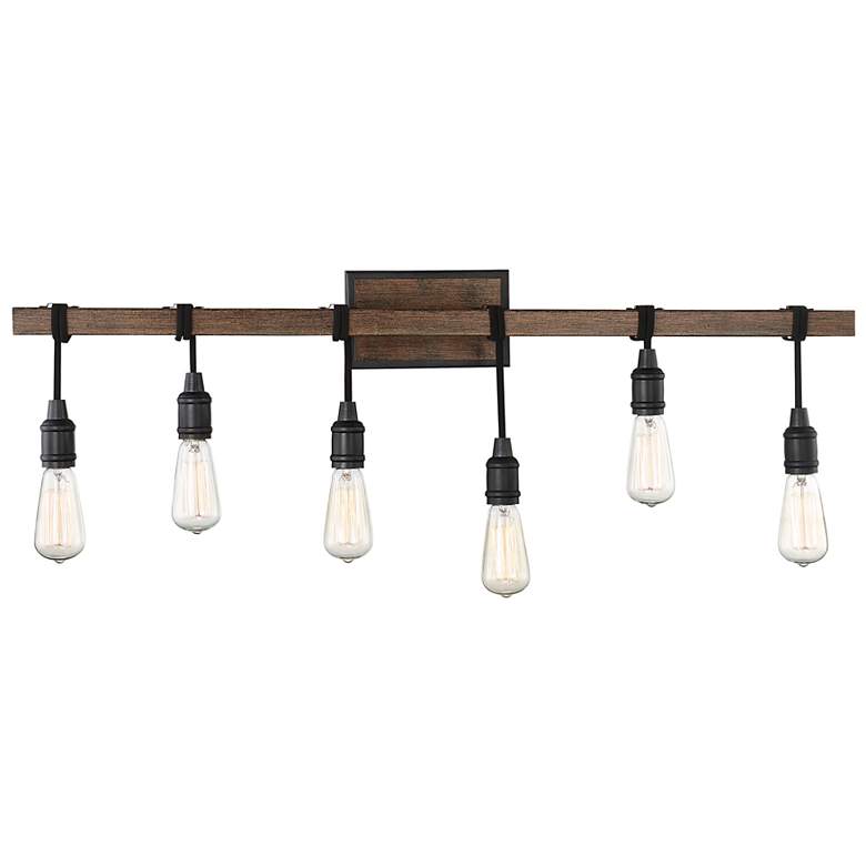 Image 2 Burgess 39" Wide Durango Bronze 6-Light Vanity Bath Light