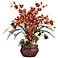 Burgundy Cymbidium 30" High Faux Floral Bouquet in a Vase
