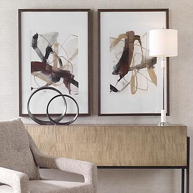 Burgundy Interjection 39 1/2"H 2-Piece Framed Wall Art Set