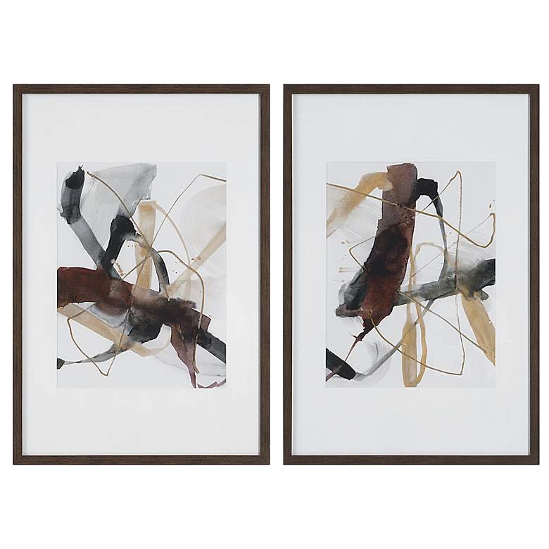 Image 3 Burgundy Interjection 39 1/2"H 2-Piece Framed Wall Art Set