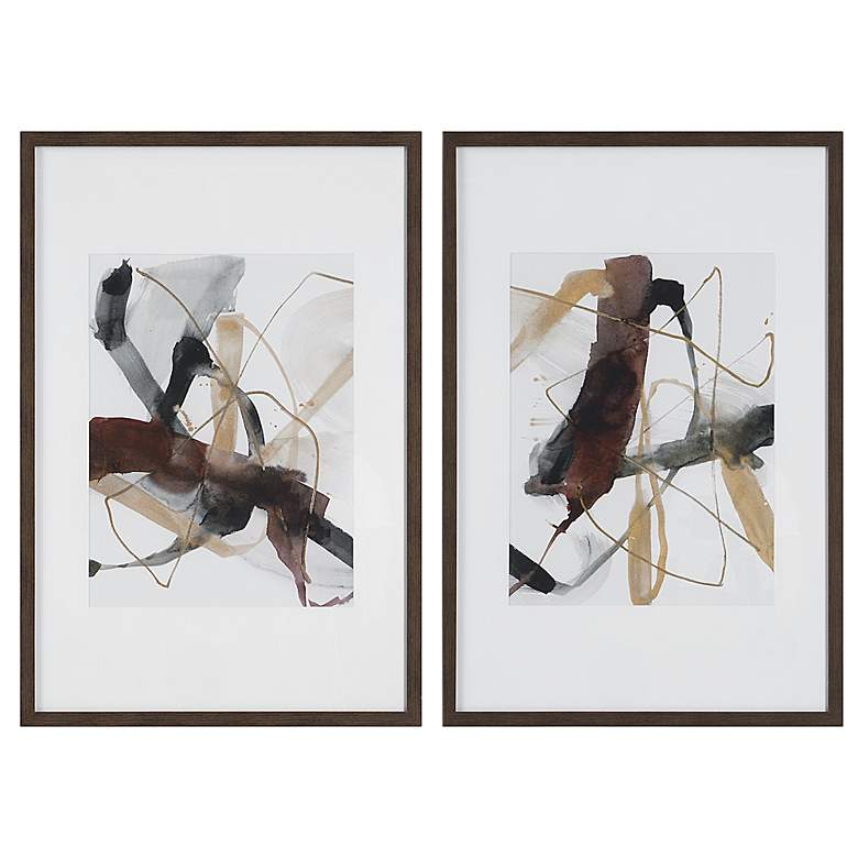 Image 1 Burgundy Interjection 39 1/2 inchH 2-Piece Framed Wall Art Set