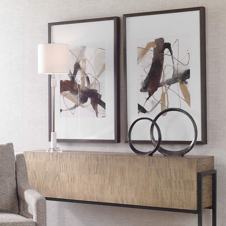 Image 4 Burgundy Interjection 39 1/2"H 2-Piece Framed Wall Art Set more views
