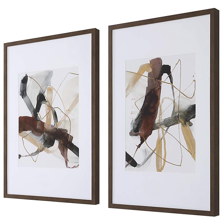 Image 5 Burgundy Interjection 39 1/2"H 2-Piece Framed Wall Art Set more views