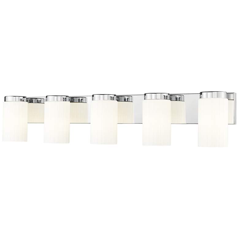 Image 3 Burk 38" Wide Chrome 5-Light Vanity Bath Light
