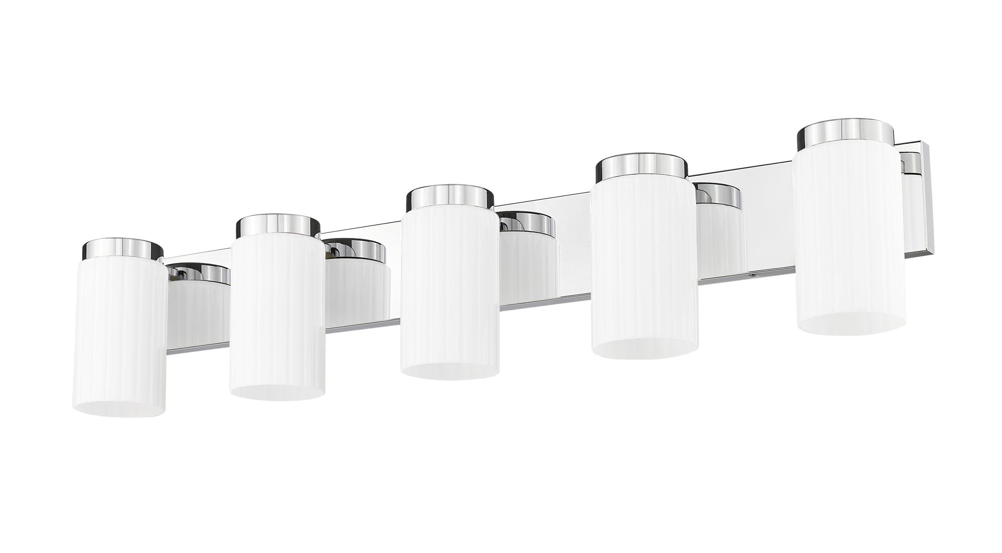 Burk 38" Wide Chrome 5-Light Vanity Bath Light in scene